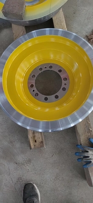 EN 10204 o średnicy 640 mm kół przyczepy do wózków kolejowych z żółtym kolorem malowania